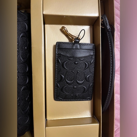 Coach Anna Foldover Clutch Crossbody And Card Case Set Signature CR982 - Picture 7 of 12